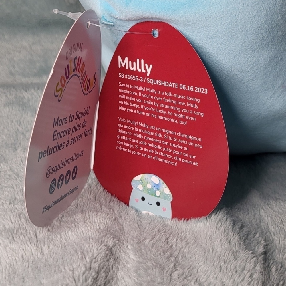 NWT 8" Mully The Mushroom Valentines Day Squishmallow Blue & Green Collectible - Picture 3 of 3